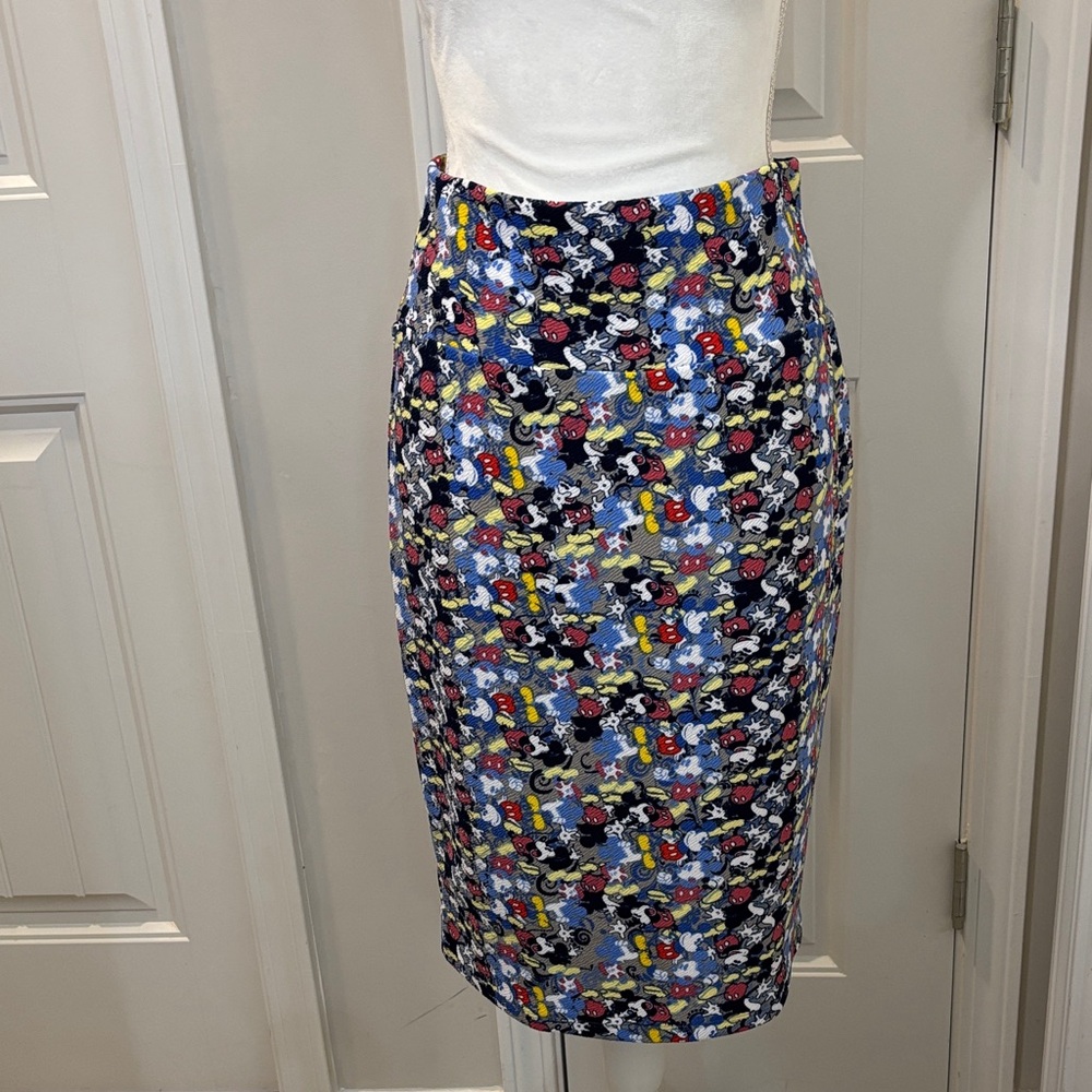LuLaRoe Multicolor Mickey Mouse Patterned Pencil Skirt Size Medium
